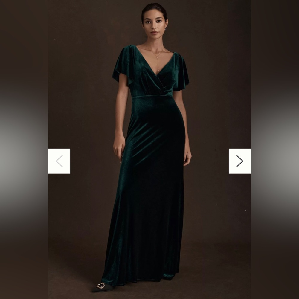 Brand New Jenny Yoo Ellis Velvet Open Back Dress Anthropologie BHLDN